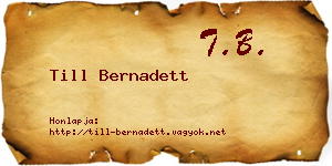 Till Bernadett névjegykártya